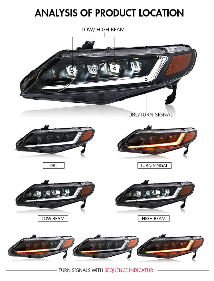 Honda Civic Sedan 2006-2011 Headlights - ClutchBlaze