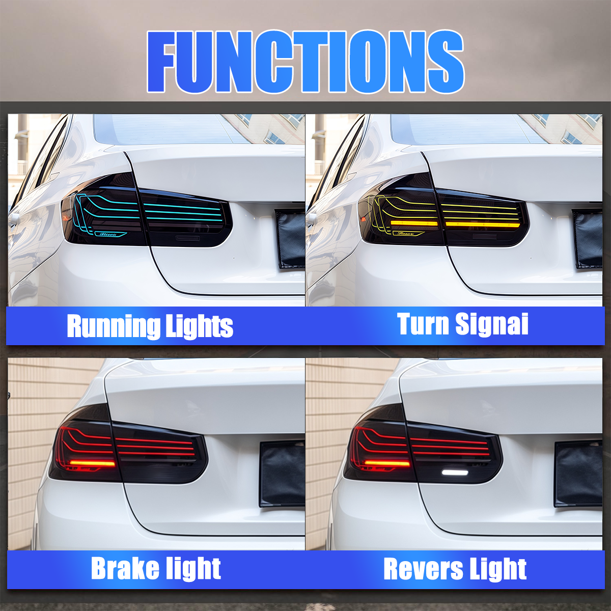 BMW 3 Series 2012-2018 PulseRay Tail Lights - ClutchBlaze