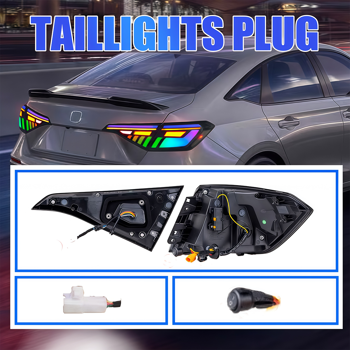Honda Civic Sedan 2022-2026 RGB Tail Lights - ClutchBlaze