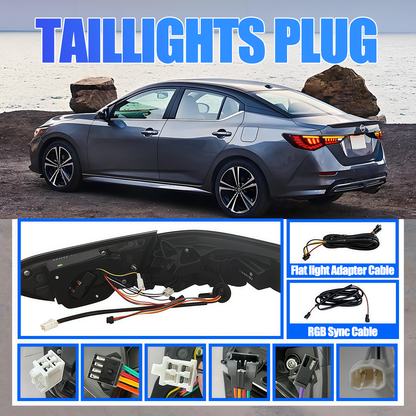 Nissan Sentra/Sylphy 2020-2025 Dragon Scales Tail Lights - ClutchBlaze