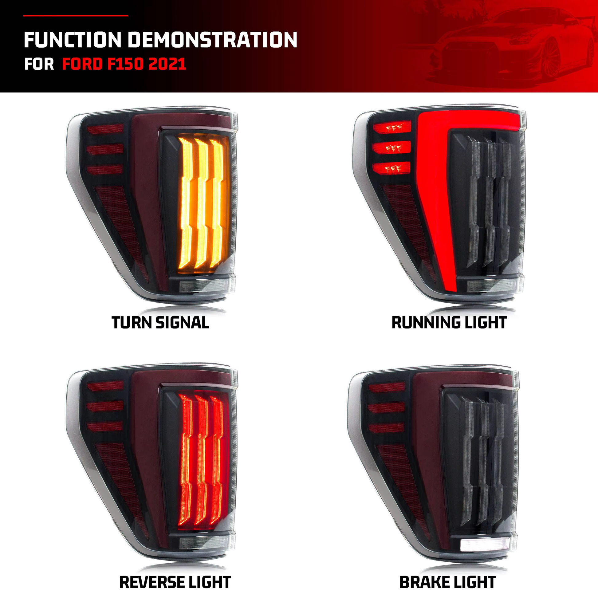 Ford F-150 2021-2025 Tail Lights - ClutchBlaze