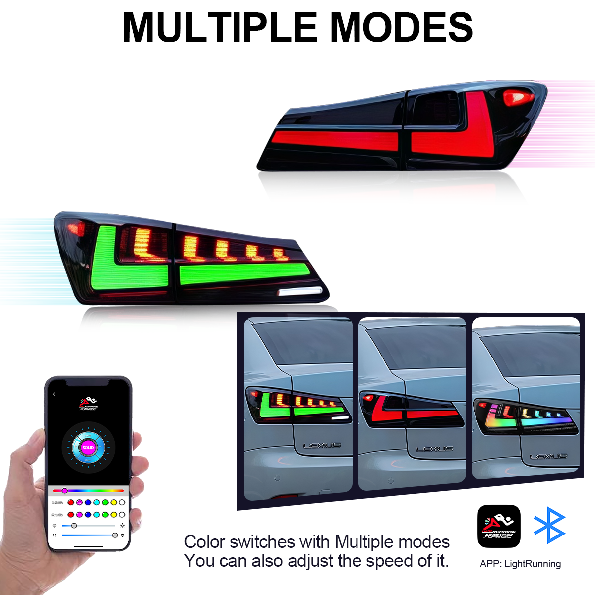 Lexus IS 2006-2012 RGB Tail Lights - ClutchBlaze