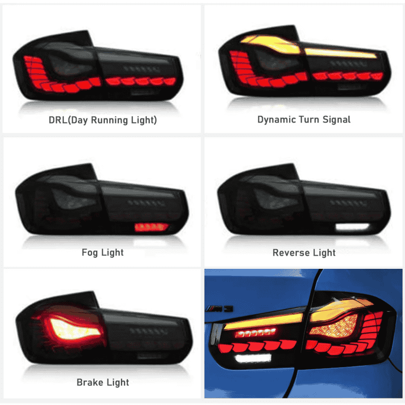 BMW 3 Series 2012-2018 Dragon Scales Tail Lights - ClutchBlaze