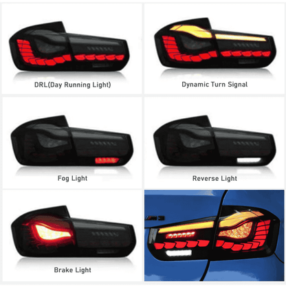 BMW 3 Series 2012-2018 Dragon Scales Tail Lights - ClutchBlaze