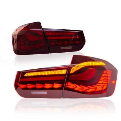 BMW 3 Series 2012-2018 Double Dragon Scales Tail Lights - ClutchBlaze