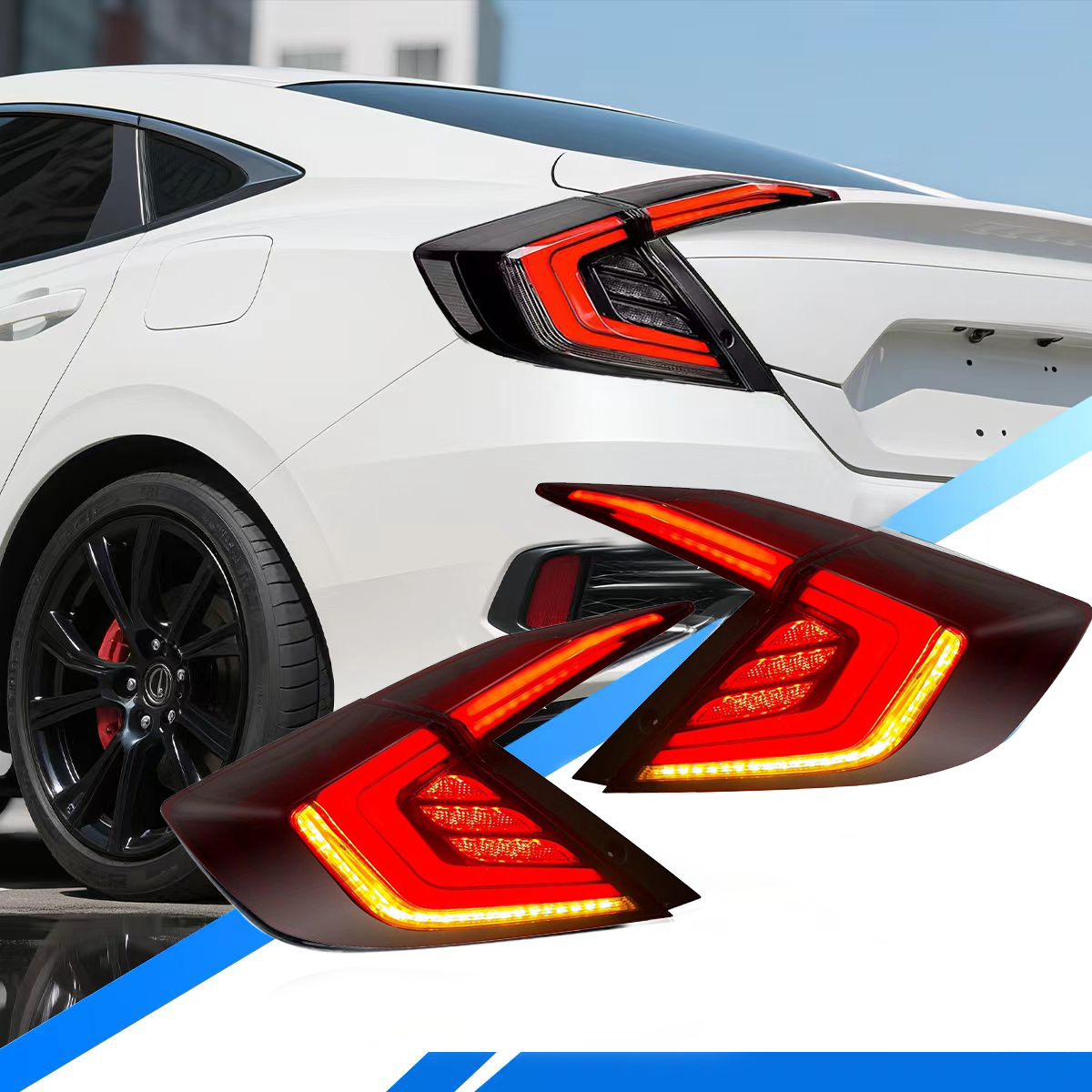 Honda Civic Sedan 2016-2021 Tail Lights - ClutchBlaze