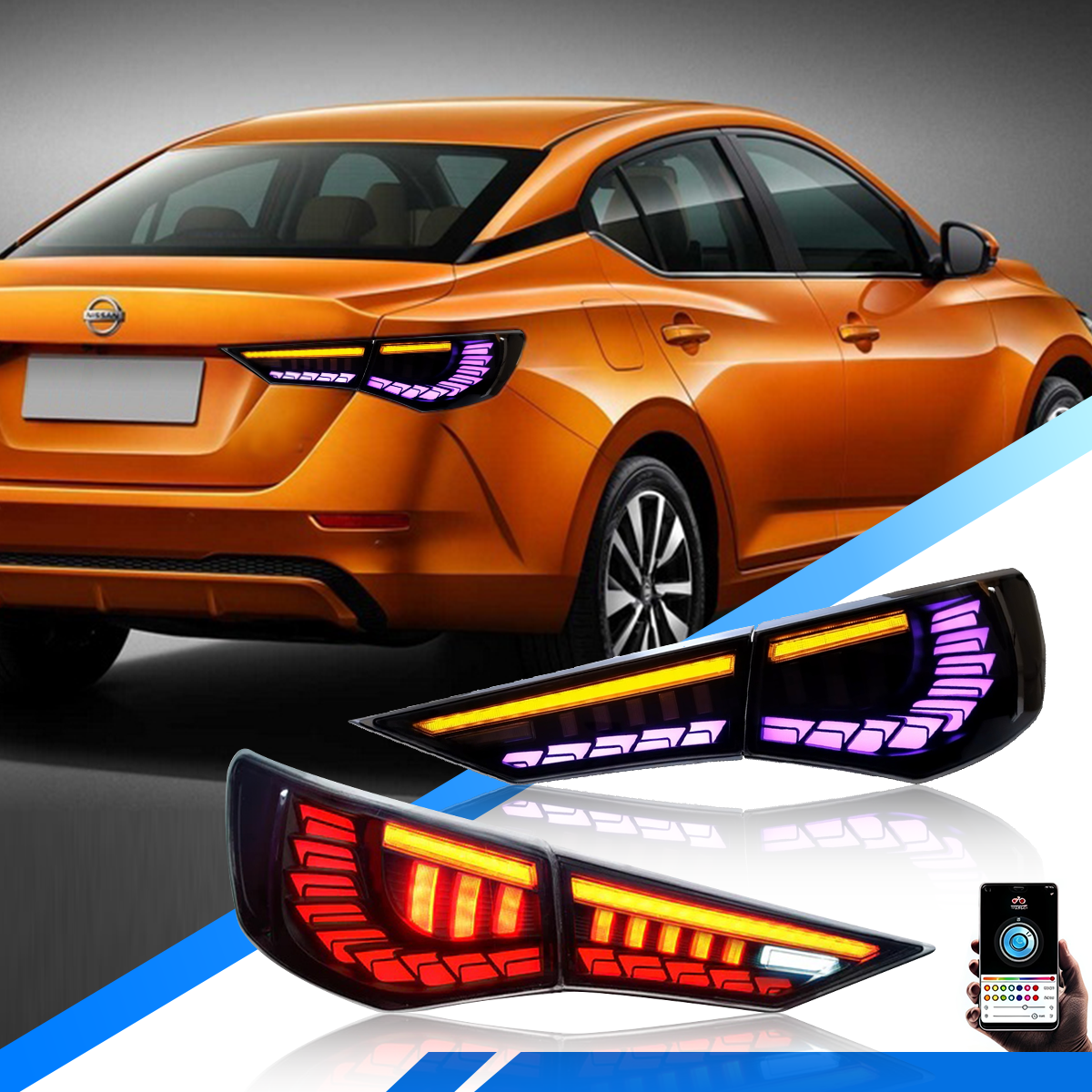 Nissan Sentra/Sylphy 2020-2025 Dragon Scales Tail Lights - ClutchBlaze