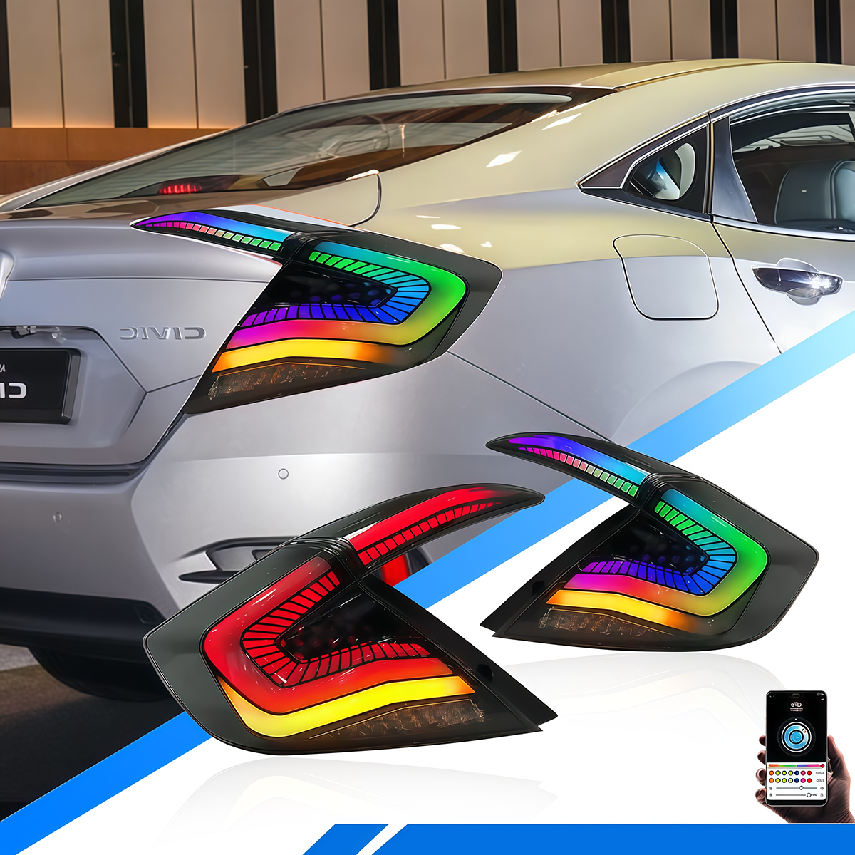 Honda Civic Sedan 2016-2021 Starry Sky Tail Lights - ClutchBlaze