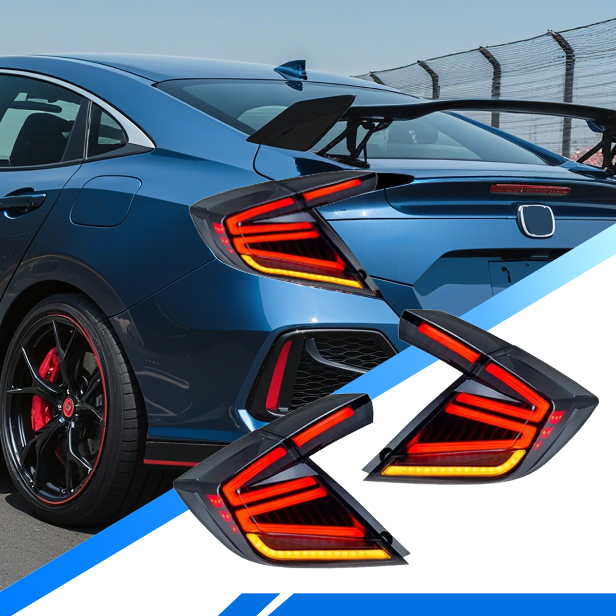 Honda Civic Hatchback 2016-2021 Tail Lights - ClutchBlaze