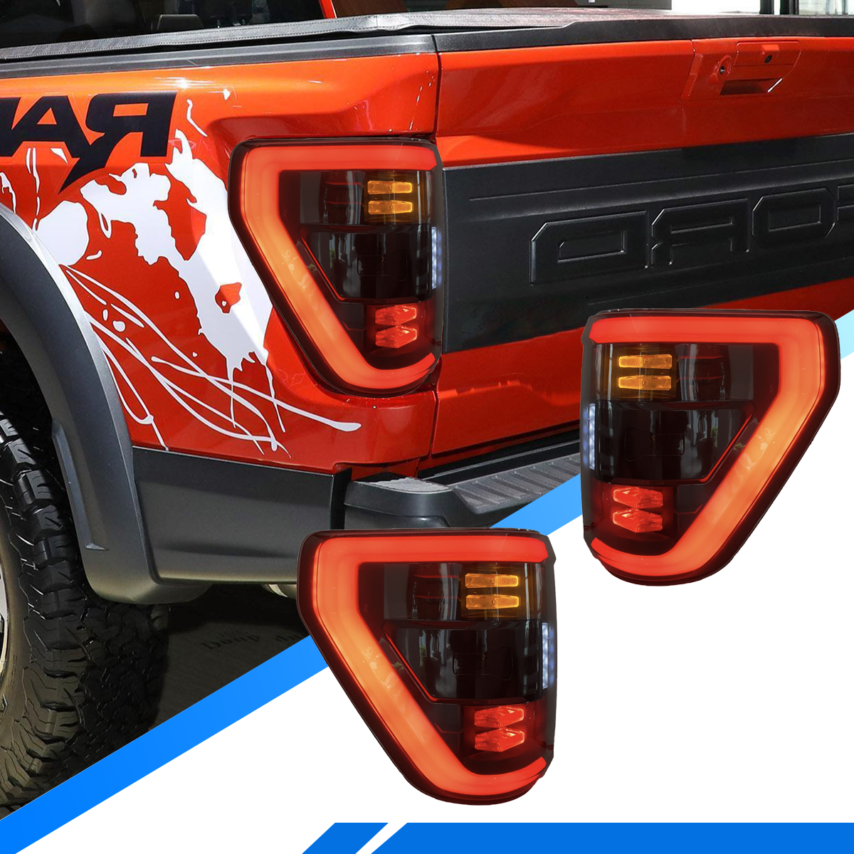 Ford F-150 2021-2025 Smoked Tail Lights - ClutchBlaze
