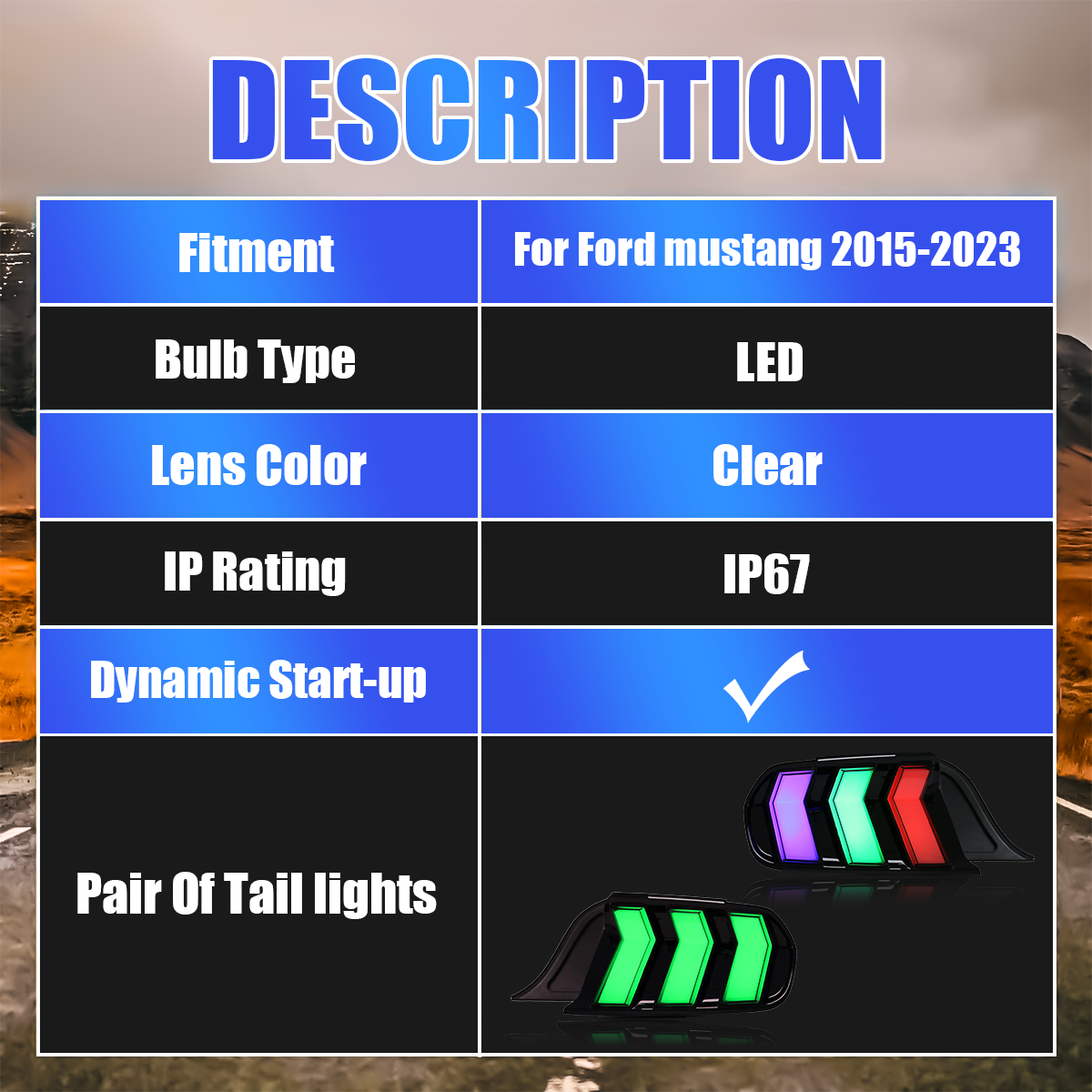 Ford Mustang 2015-2023 Tail Lights - ClutchBlaze