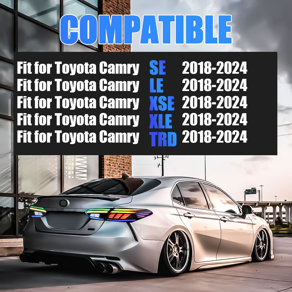 Toyota Camry 2018-2024 Rectilinear Tail lights - ClutchBlaze