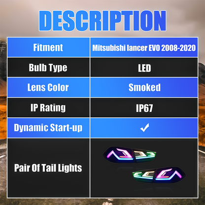 Mitsubishi Lancer/EVO 2008-2020 Tail Lights - ClutchBlaze