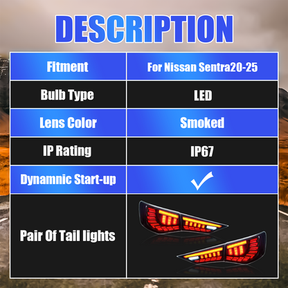 Nissan Sentra/Sylphy 2020-2025 Dragon Scales Tail Lights - ClutchBlaze
