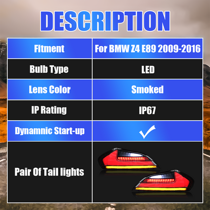 BMW Z4 2009-2016 Tail Lights - ClutchBlaze