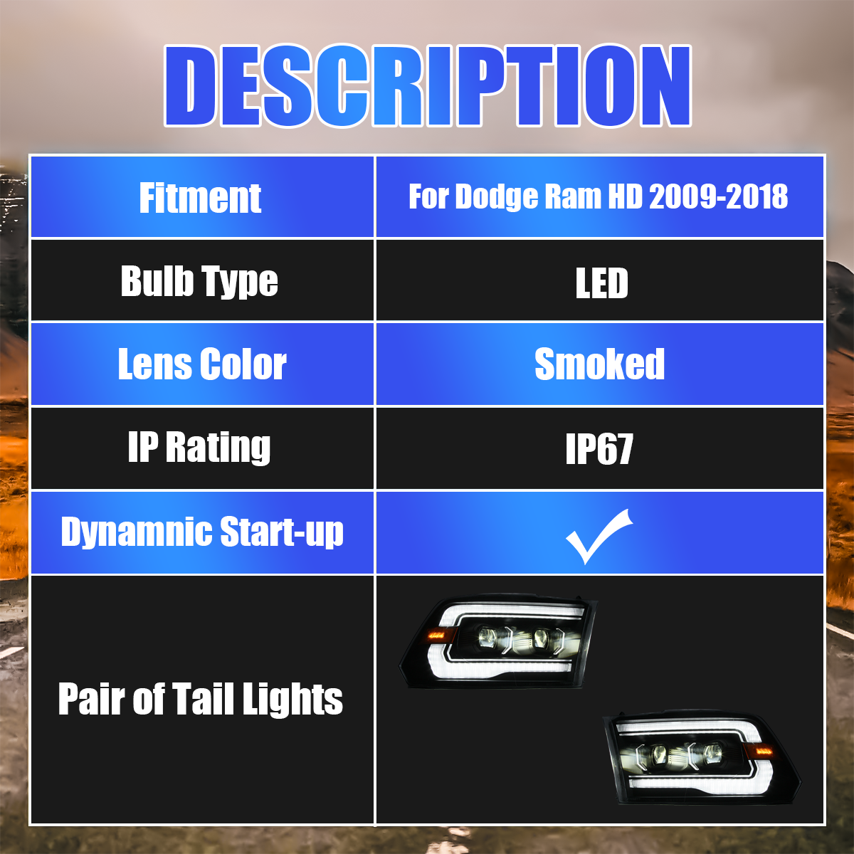 Ram 1500/2500/3500 2009-2018 Headlights - ClutchBlaze