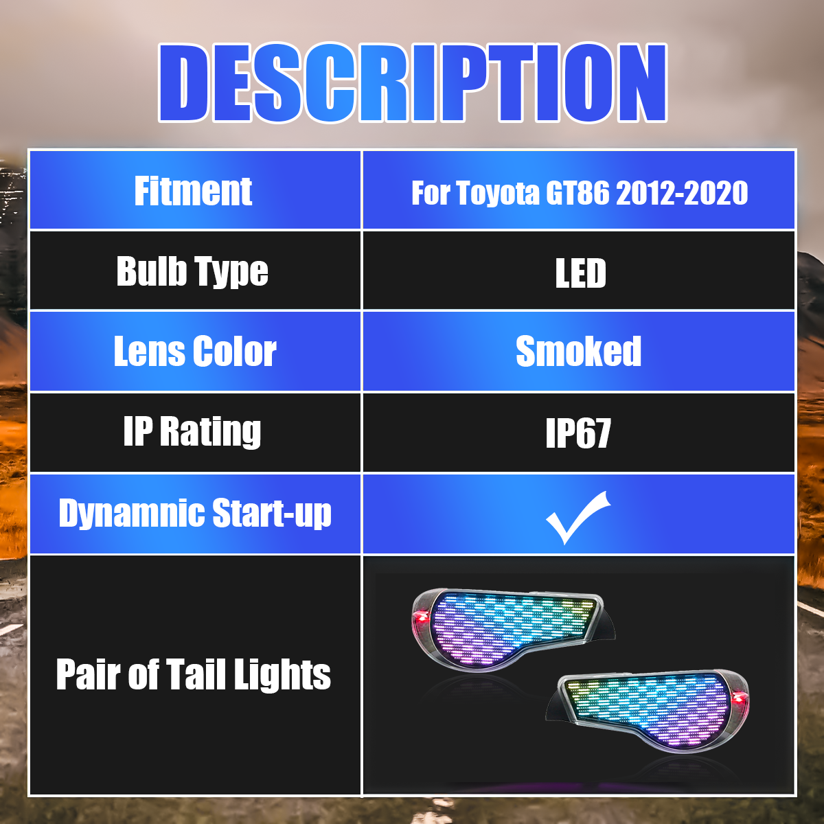 Toyota GT86 2012-2020 Digital Tail Lights - ClutchBlaze