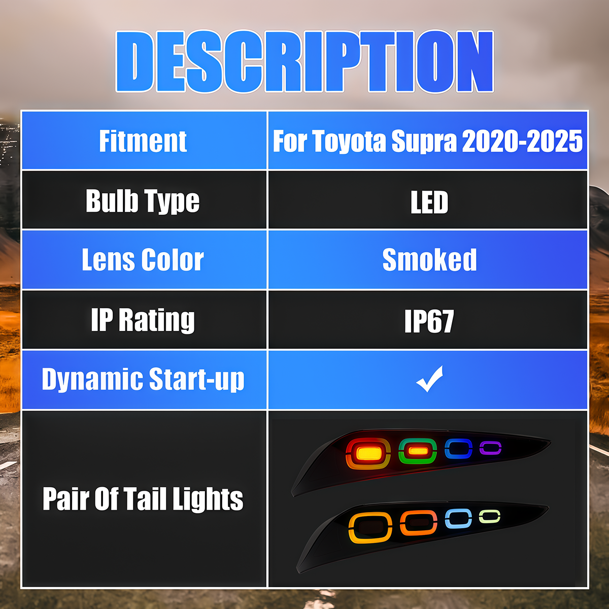 Toyota Supra 2020-2026 Tail Lights - ClutchBlaze