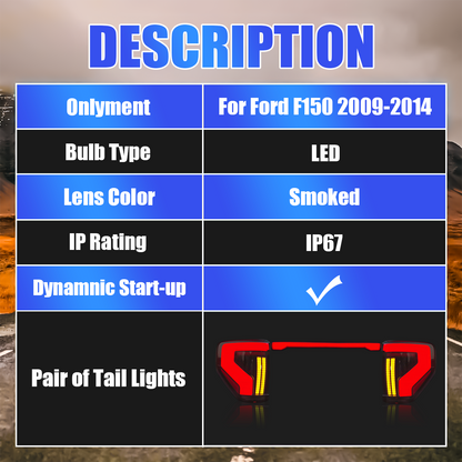 Ford F-150 2009-2014 Tail Lights With Tailgate Lights - ClutchBlaze