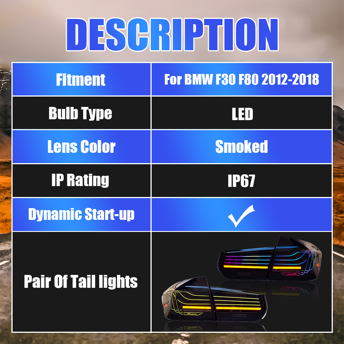 BMW 3 Series 2012-2018 PulseRay Tail Lights - ClutchBlaze