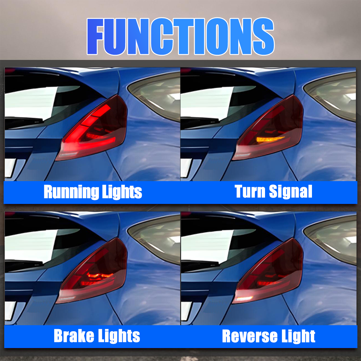 Ford Fiesta Hatchback 2011-2019 Tail Lights - ClutchBlaze