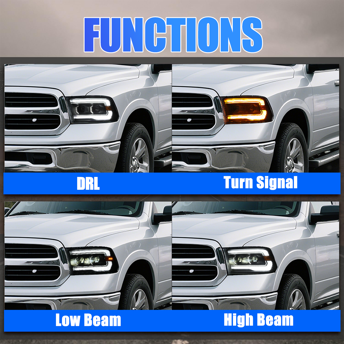 Ram 1500/2500/3500 2009-2018 Headlights - ClutchBlaze