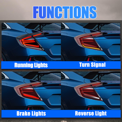 Honda Civic Hatchback 2016-2021 Tail Lights - ClutchBlaze