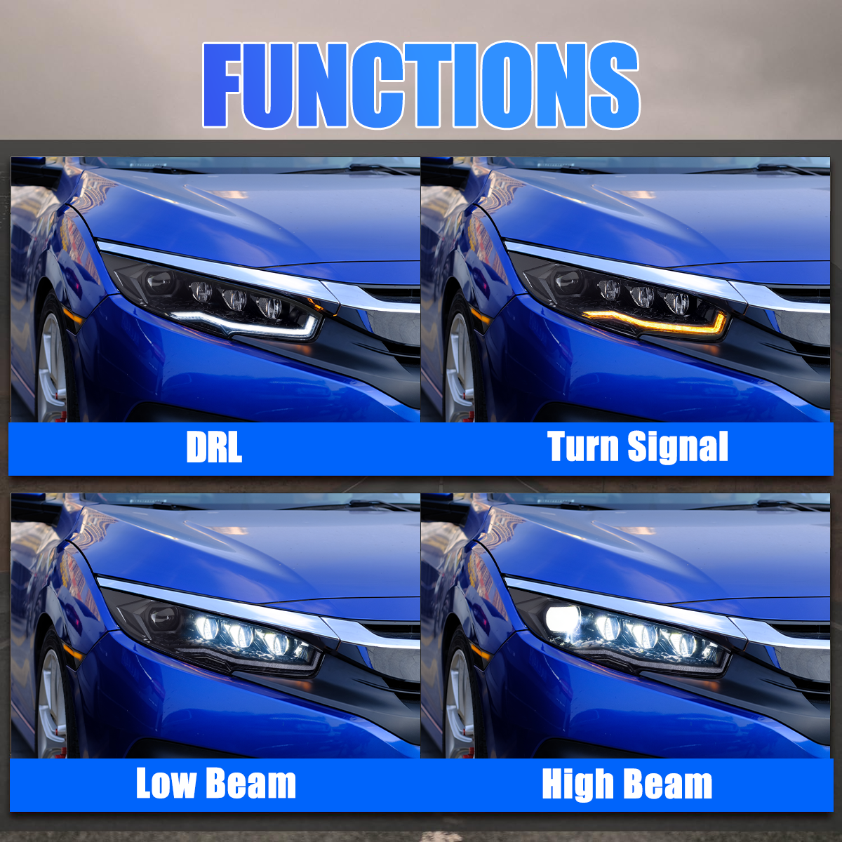 Honda Civic 2016-2021 Headlights - ClutchBlaze