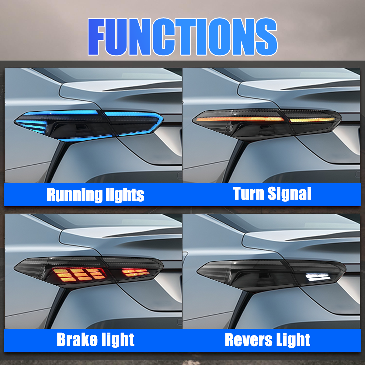 Toyota Camry 2018-2024 Rectilinear Tail lights - ClutchBlaze