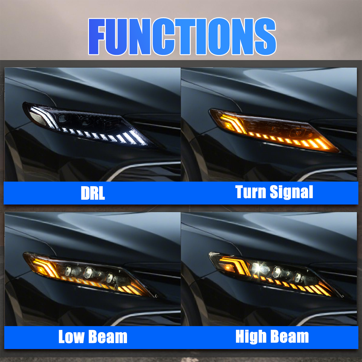 Toyota Camry 2018-2024 Headlights - ClutchBlaze