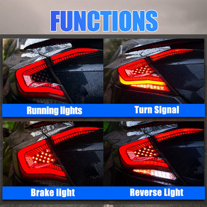 Honda Civic Sedan 2016-2021 Starry Sky Tail Lights - ClutchBlaze