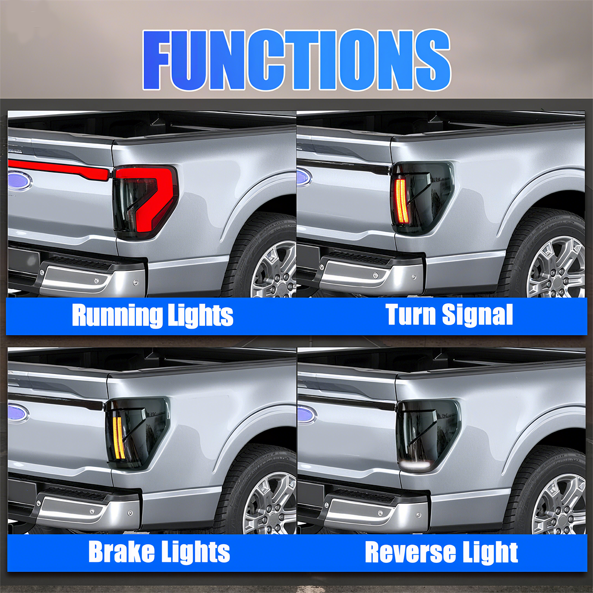 Ford F-150 2009-2014 Tail Lights With Tailgate Lights - ClutchBlaze