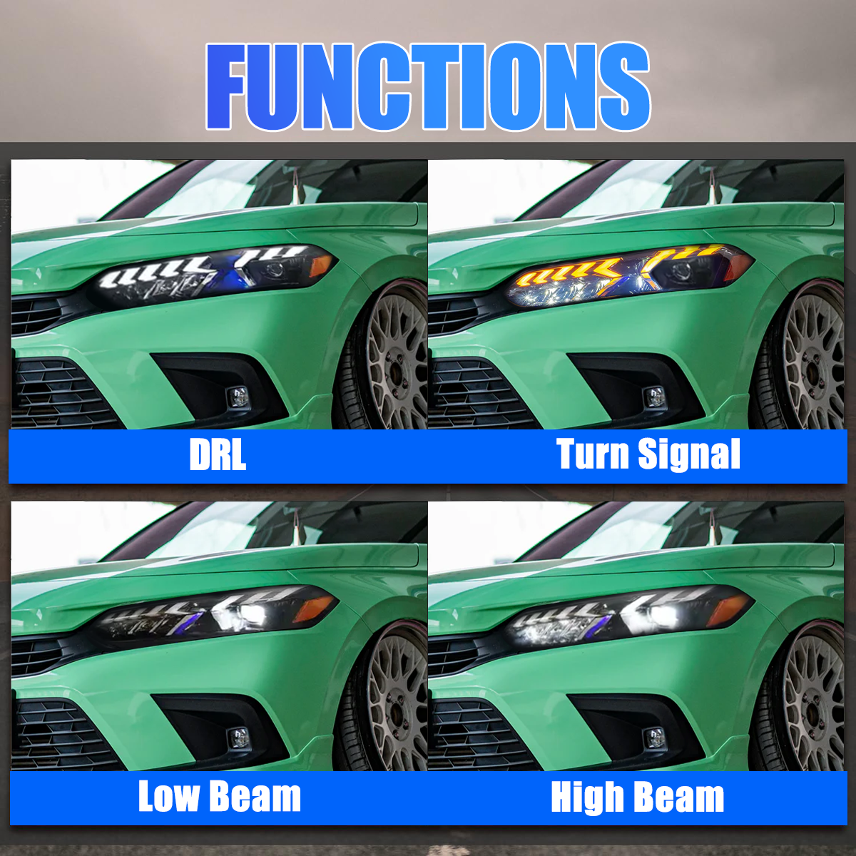 Honda Civic 2022-2026 LED Headlights - ClutchBlaze