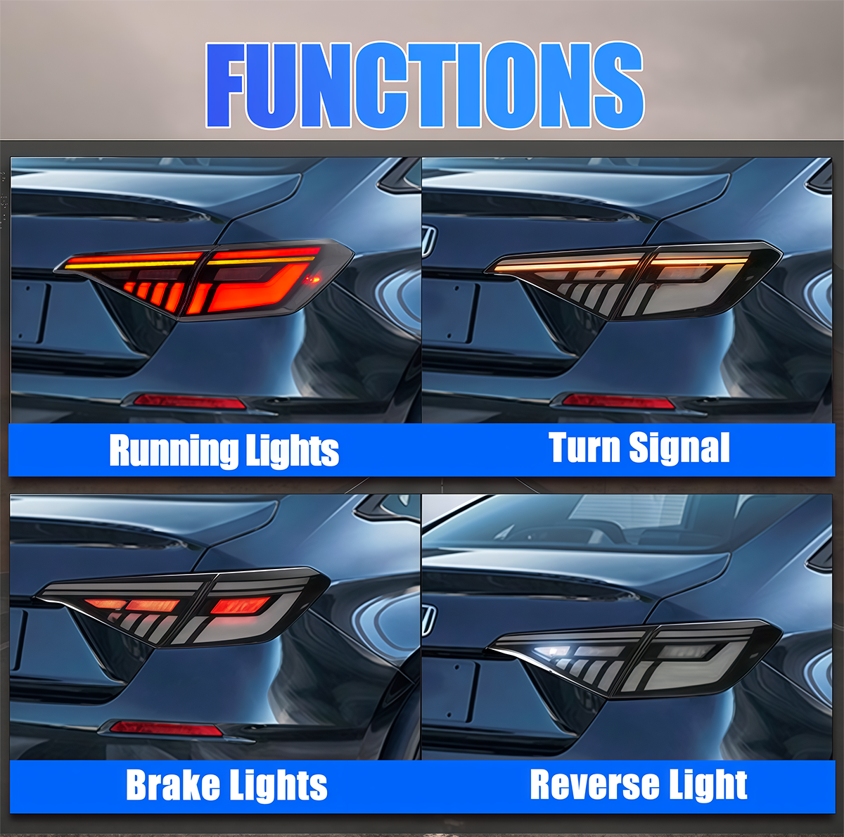 Honda Civic Sedan 2022-2026 Tail Lights - ClutchBlaze