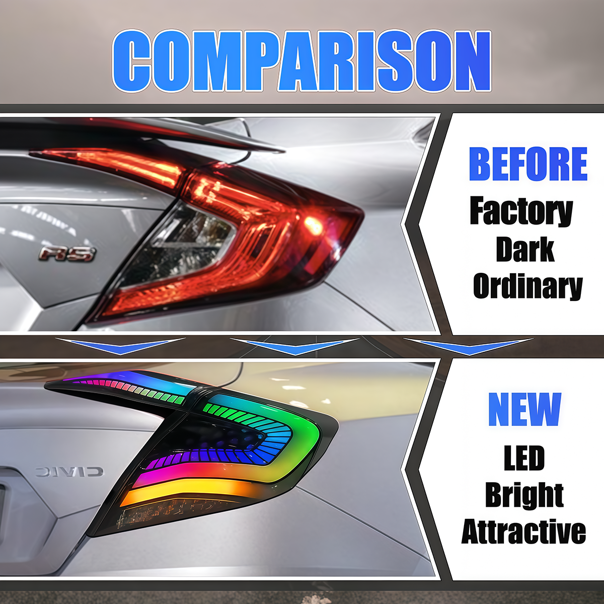 Honda Civic Sedan 2016-2021 Starry Sky Tail Lights - ClutchBlaze