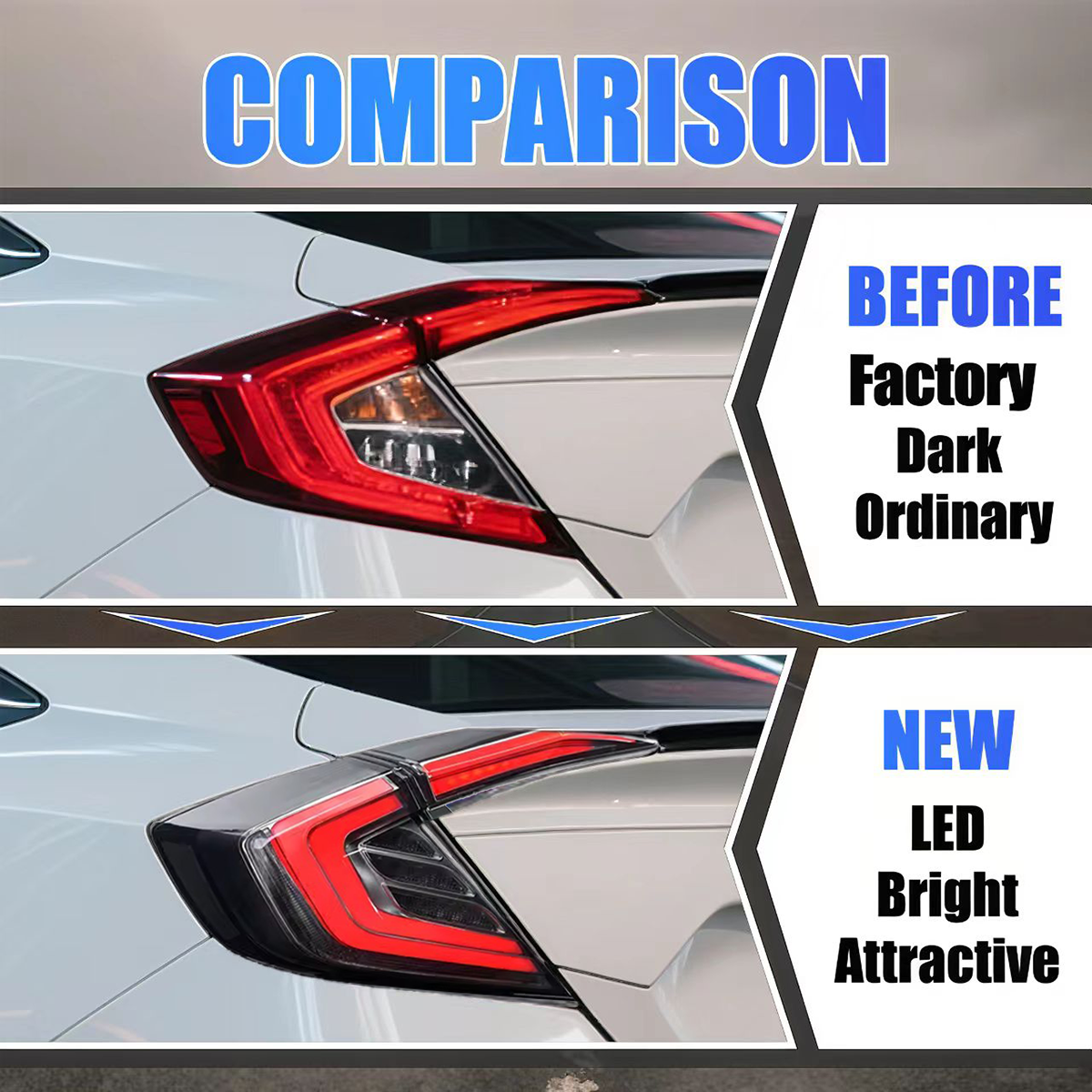 Honda Civic Sedan 2016-2021 Tail Lights - ClutchBlaze
