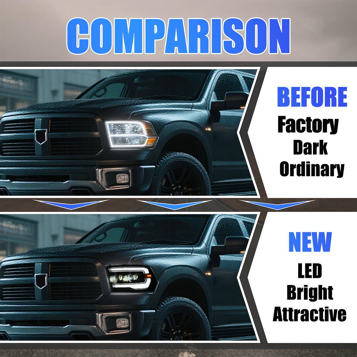 Ram 1500/2500/3500 2009-2018 Headlights - ClutchBlaze