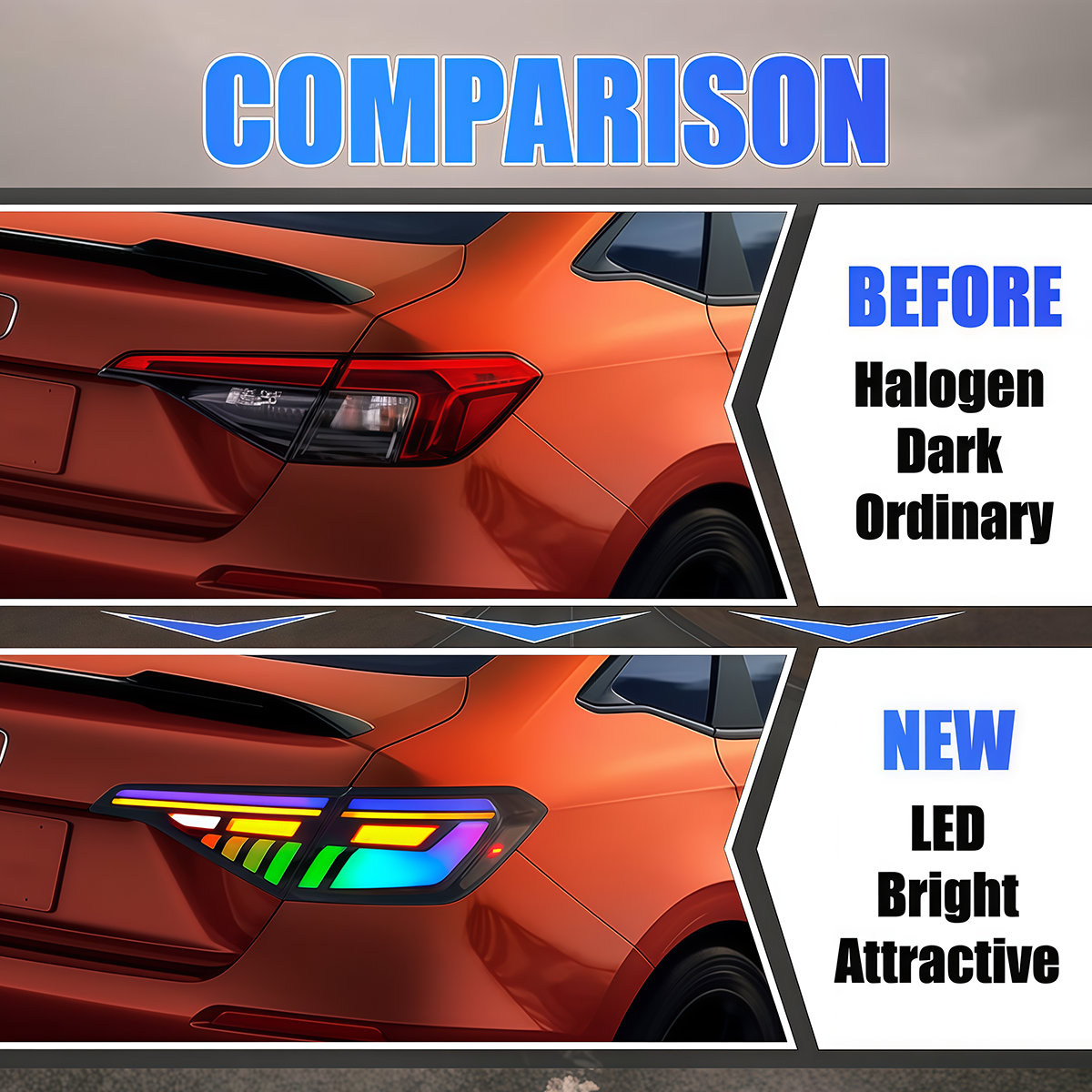 Honda Civic Sedan 2022-2026 RGB Tail Lights - ClutchBlaze