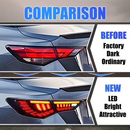 Nissan Sentra/Sylphy 2020-2025 Dragon Scales Tail Lights - ClutchBlaze