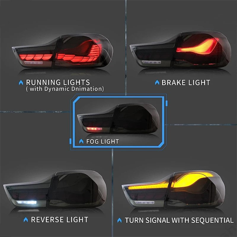 BMW 4 Series 2014–2020 Dragon Scales Tail Lights - ClutchBlaze