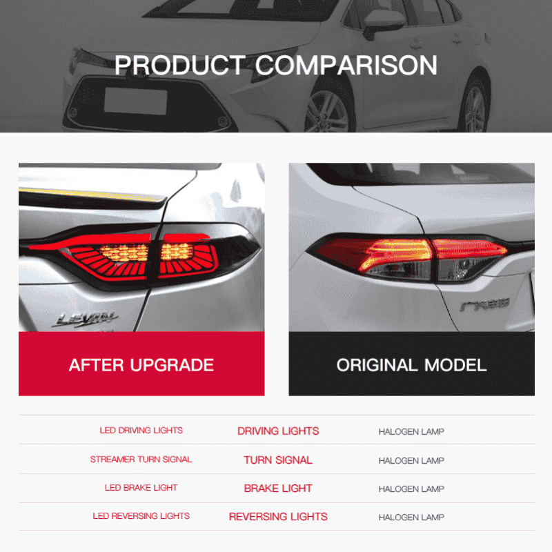 Toyota Corolla 2019-2024 Tail Lights - ClutchBlaze