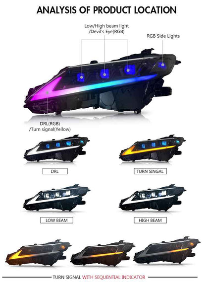 Toyota Camry 2018-2024 RGB Headlights - ClutchBlaze