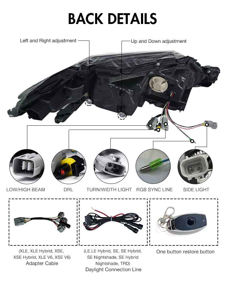 Toyota Camry 2018-2024 RGB Headlights - ClutchBlaze