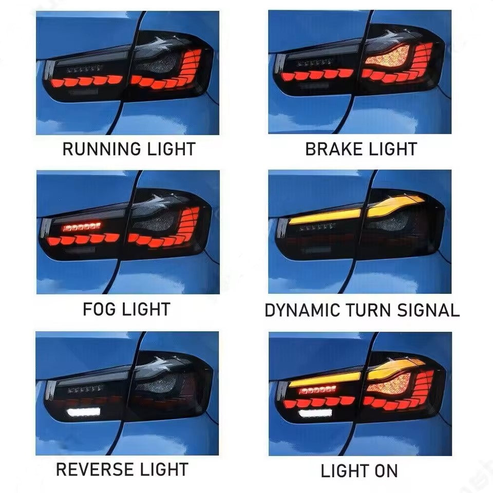 BMW 3 Series 2012-2018 Dragon Scales Tail Lights - ClutchBlaze