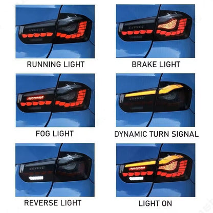 BMW 3 Series 2012-2018 Dragon Scales Tail Lights - ClutchBlaze