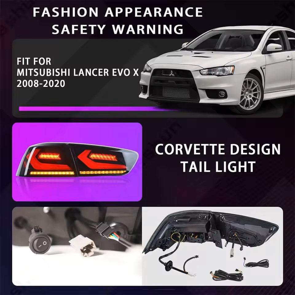 Mitsubishi Lancer 2008-2020 LED Tail Lights - ClutchBlaze