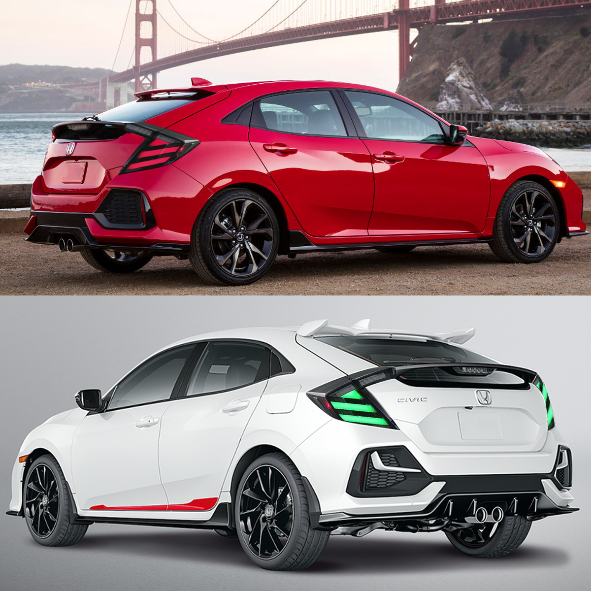 Honda Civic Hatchback 2016-2021 Tail Lights - ClutchBlaze
