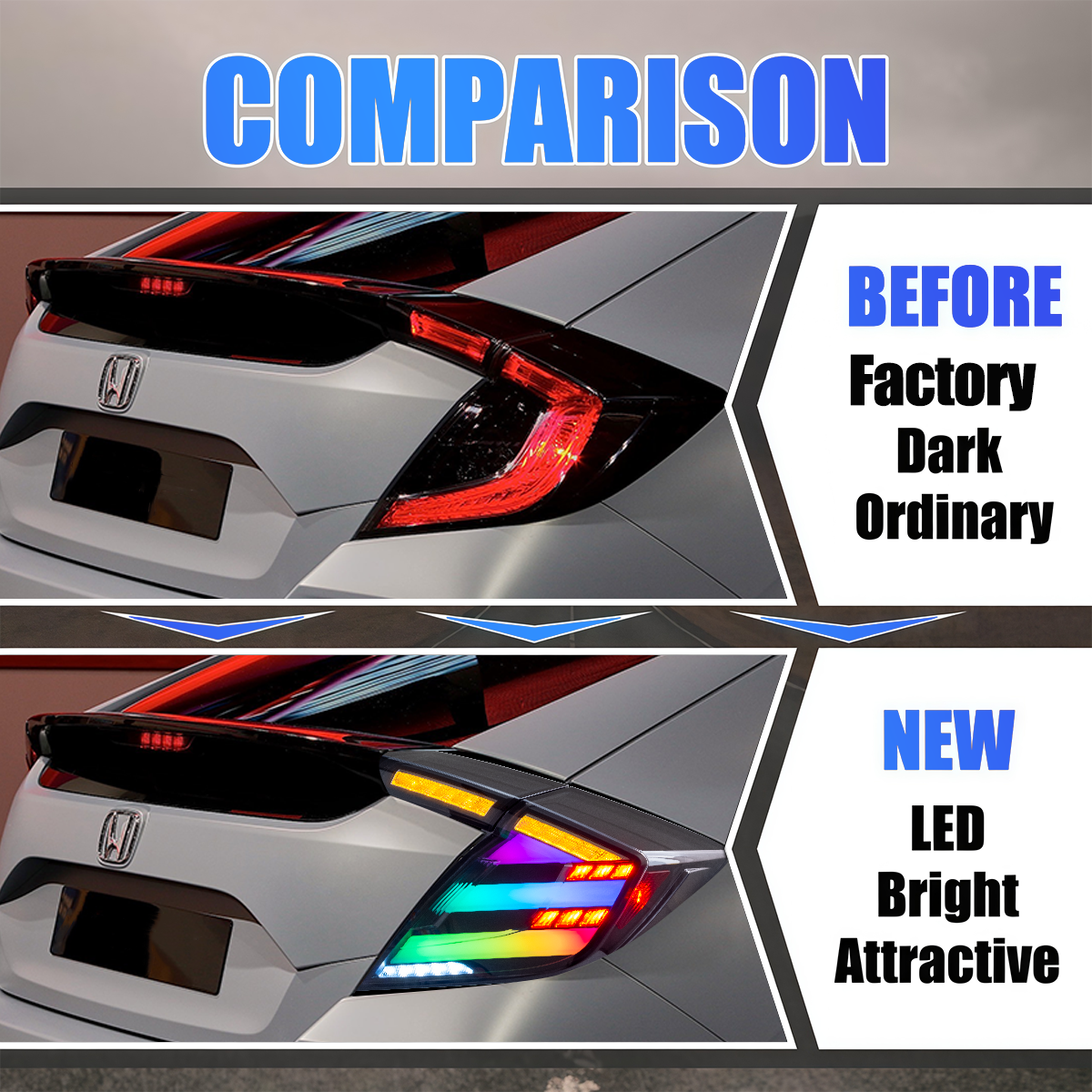Honda Civic Hatchback 2016-2021 Tail Lights - ClutchBlaze